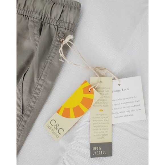 NWTC&C California Gray Star Ankle Zip Drawstring Waist Jogger Pants Size S - Picture 6 of 8